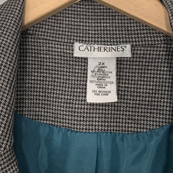 Maggie Barnes for Catherines Plus Size 2X Houndstooth Jacket Blazer Academia - Picture 5 of 8
